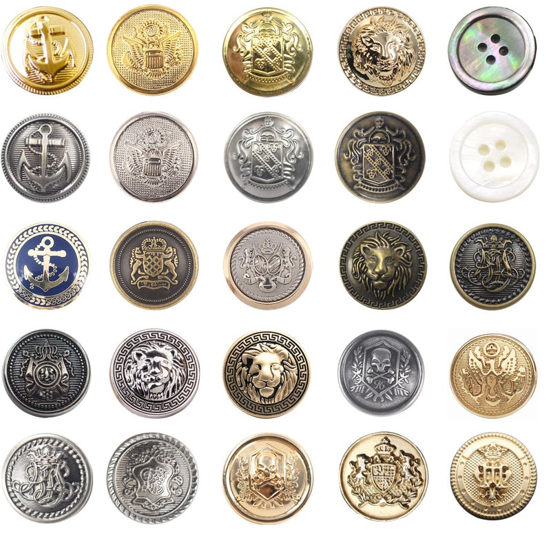 KENDANY 11 Pieces Metal Blazer Button Set - Naval Anchor Crest - for Blazer, Suits, Sport Coat, Uniform(Gold 0.71in-0.9in)(18mm-23mm) - Image 4